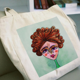 Tote Bag - Jumbo (Whimsical Woman - 01) Stoffbeutel