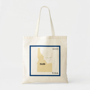 Tote Bag - Karte des Bundesstaates Idaho mit Stadt Tragetasche