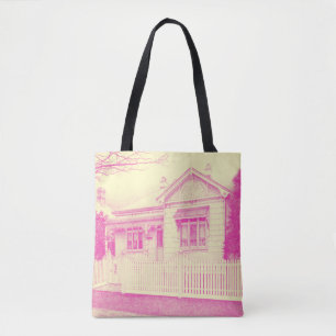 Tote Bag - "Kensington House" (Pink/Cream)