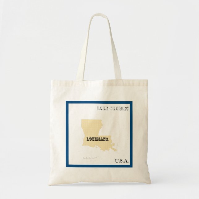 Tote Bag - Louisiana State Map with City Tragetasche (Vorne)
