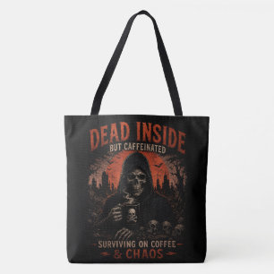 Tote Bag Lustig - Tot aber Koffeiniert