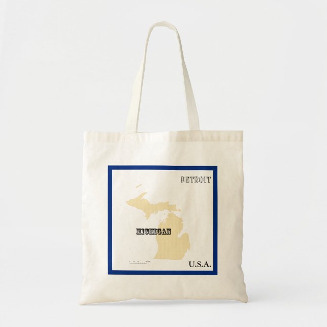 Tote Bag - Michigan State Map with City Tragetasche (Vorne)