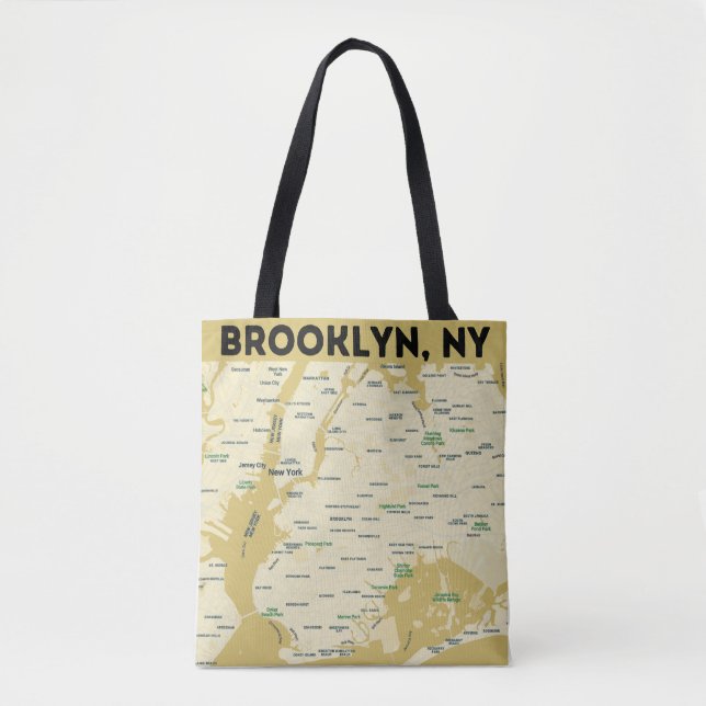 Tote Bag mit Karte von Brooklyn, NY (Vorderseite)