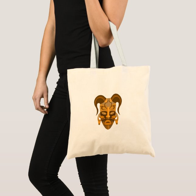 TOTE BAG MIT TRADITIONELLEM MASKDESIGN TRAGETASCHE (Vorderseite (Produkt))