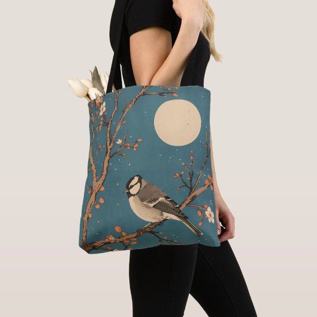 Tote bag - Moonlit Bird on Blossom Branch (Von Nahem)