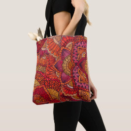 Tote Bag Motiv Mehndi Mandala Orange
