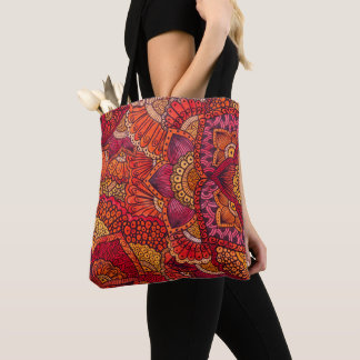 Tote Bag Motiv Mehndi Mandala Orange