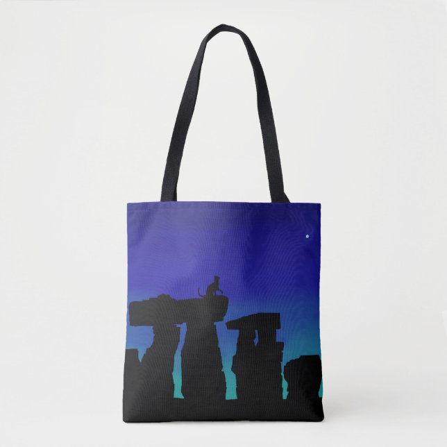 Tote Bag Night Sky Henge mit Kitty (Vorderseite)