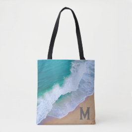 Tote Bag Ozeanwellensurfdesign Monogramm-Geschenk