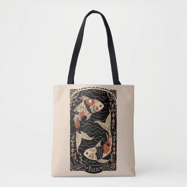 Tote Bag Pisces Celestial Zodiac Art (Vorderseite)