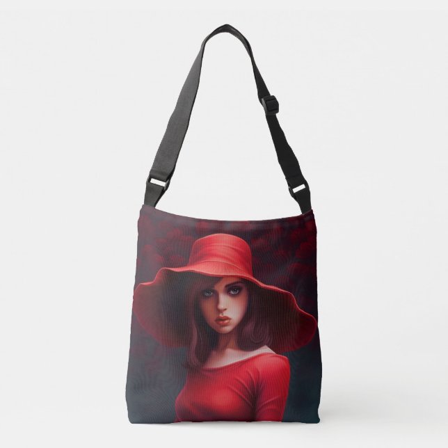Tote Bag Red Hat Girl Tragetaschen Mit Langen Trägern (Vorderseite)
