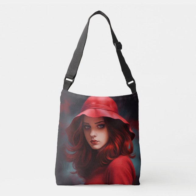 Tote Bag Red Hat Girl Tragetaschen Mit Langen Trägern (Vorderseite)