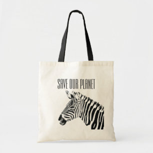 Tote Bag - Rettet unseren Planeten - Zebra Tragetasche
