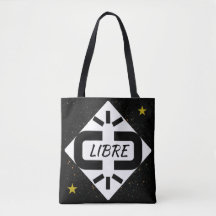 TOTE BAG schwarzes und weißes Design „LIBRE“