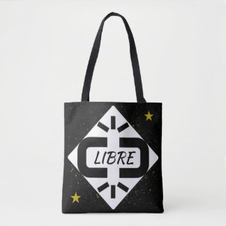TOTE BAG schwarzes und weißes Design „LIBRE“