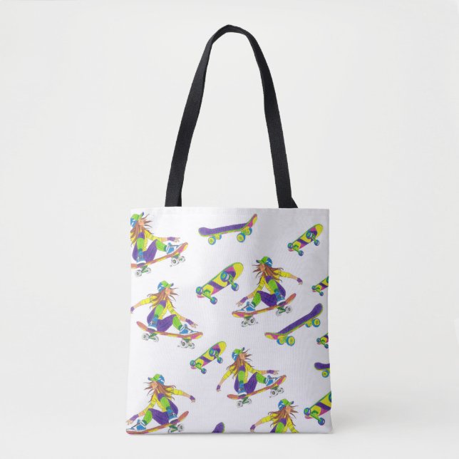 Tote Bag Skateboarder Girl (Vorderseite)