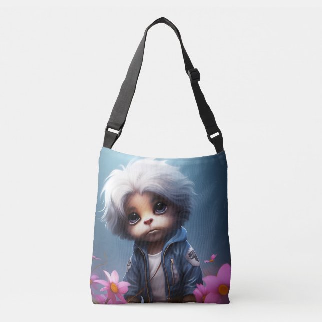 Tote Bag Small with white hair Tragetaschen Mit Langen Trägern (Vorderseite)