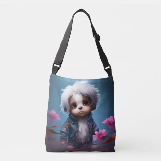 Tote Bag Small with white hair Tragetaschen Mit Langen Trägern (Vorderseite)