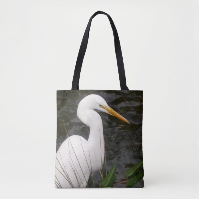 Tote Bag Snowy Egret Portrait Design (Vorderseite)
