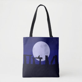 Tote Bag Solstice Moon mit Kätzchen