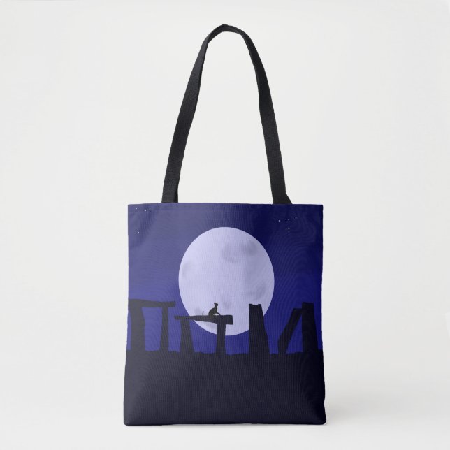 Tote Bag Solstice Moon mit Kätzchen (Vorderseite)