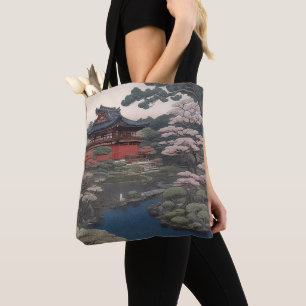 Tote Bag - Tempel am Fluss - Japan