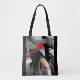 Tote Bag Trend Abstract Schwarz Weiß Pulverig
