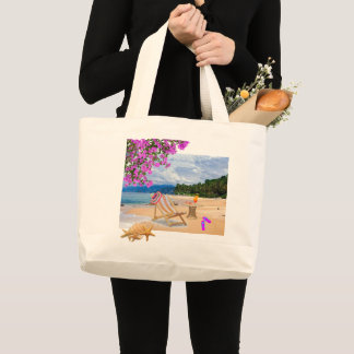 Tote Bag Tropical Beach Jumbo Stoffbeutel