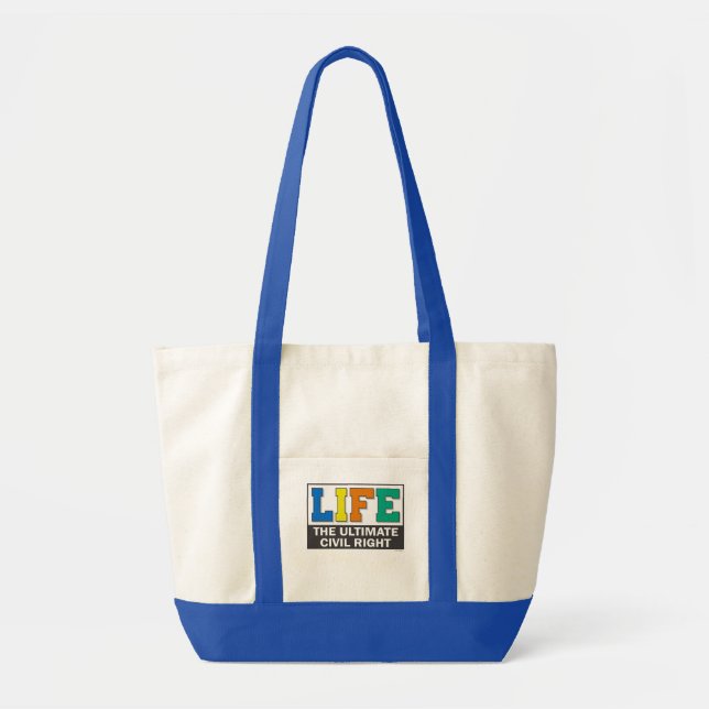 Tote bag with a pro-life message. tragetasche (Vorne)