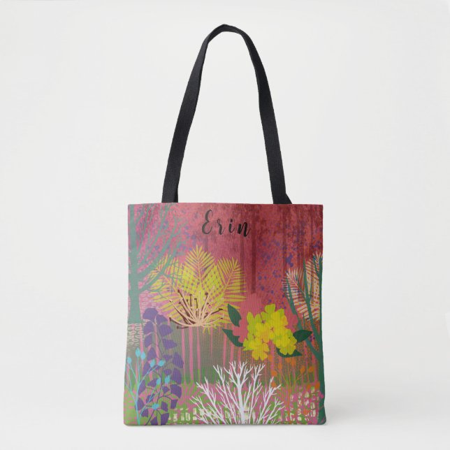 Tote bag  with abstract flora (Vorderseite)
