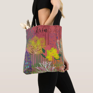 Tote bag  with abstract flora tasche