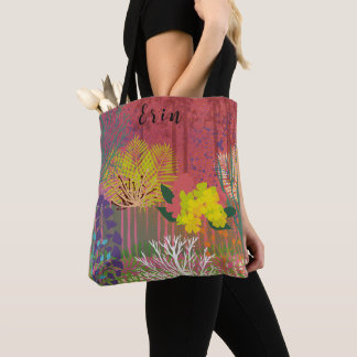 Tote bag with abstract flora tasche