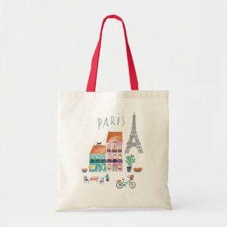 Tote bag with an die Print of the City of Paris. Tragetasche
