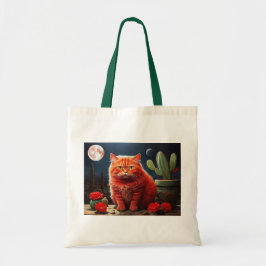 Tote Bag with Cat Illustration Tragetasche