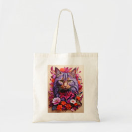 Tote Bag with Cat Illustration Tragetasche