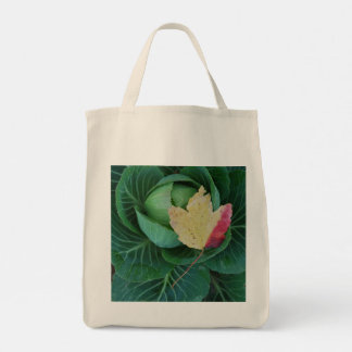 Tote Bag with Goldfinch /Cabbage with Fall Leaf  Tragetasche