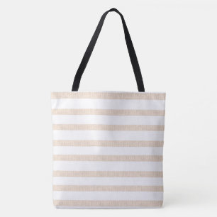 Tote Beutel Beige & White Streifen