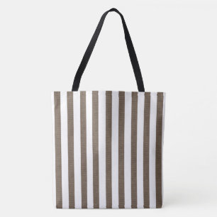 Tote Beutel Brown & White Strip