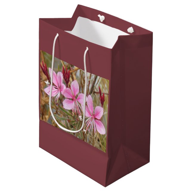 Tote Beutel - Pink Guara Mittlere Geschenktüte (Vorderseite Schrägansicht)