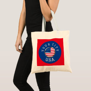 Tote Beutel - USA Personalisiert - Name der Stadt Tragetasche