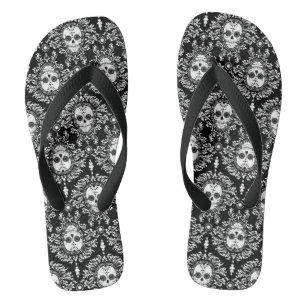 Tote Damaskus - Muster für Zuckerschädel Flip Fl Flops