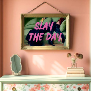 Töte den Tag Kunst, Maximalistischer Dekor, rosa G Poster