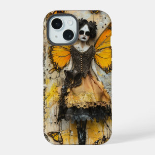 Tote Fee Vintage-Decoupage iPhone 15 Hülle