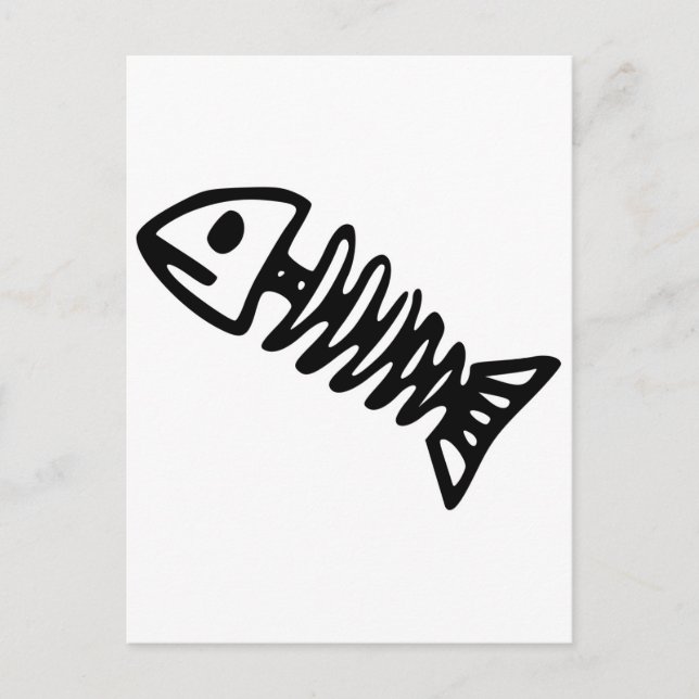 Tote Fische Skelett Schädelknochen Fossil Postkarte (Vorderseite)