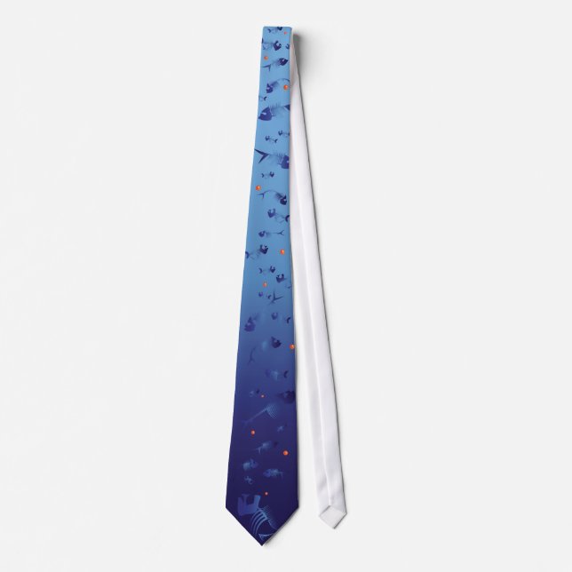 Tote Fishys Blau-Krawatte Krawatte (Vorderseite)