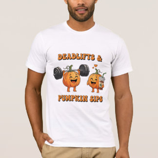 Tote Heben und Kürbissips Herbst Fitness T-Shirt