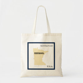 Tote - Minnesota State Karte mit Stadt Tragetasche