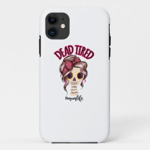 Tote müde Mama Leben Skeleton Messy Bun Bandana Case-Mate iPhone Hülle