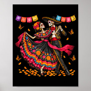 Tote Paare beim Tanzen Skelette Männer Dia de los Poster