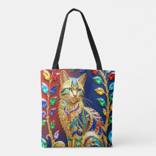 Tote, Regal Jewel Cat – Multicolor Luxus-Kunst